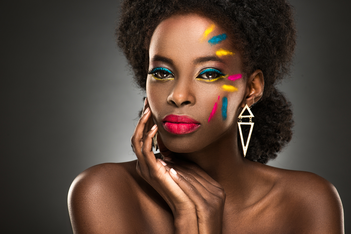Black lady with makeup
